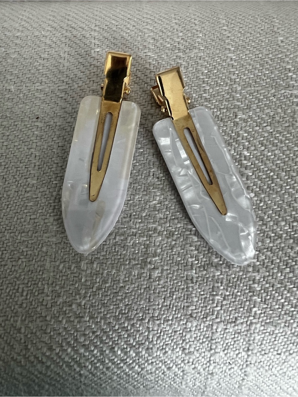 Gold & Pearl White Clip-On Earrings - Elegant Womens Accessory